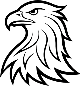 Majestic bald eagle logo exudes power. AI-generated. png