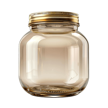 Empty glass jar . Empty jar isolated. Glass jar png