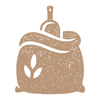 Silhouette sack of wheat flour with scoop png