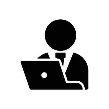 Person Working on Laptop Computer IconWeb vector