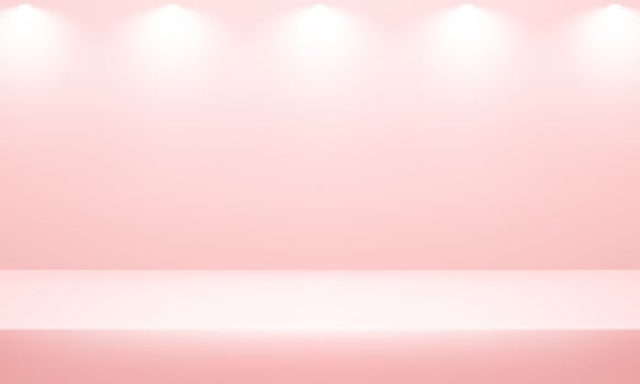 Empty pink studio room background. Pink background. Space for selling products on the website. Empty room with spotlight effect. illustration. vector