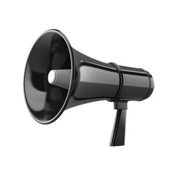 3D Rendering of black megaphone on transparent Background Generative-AI png