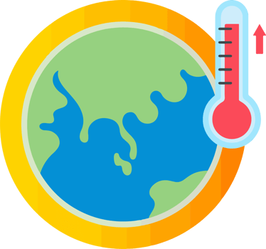 A globe with a thermometer on it showing a high temperature png