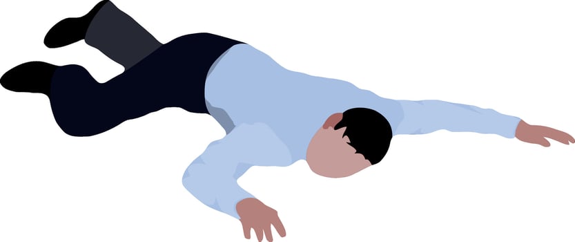 person accidentally fell lying on the ground- vector
