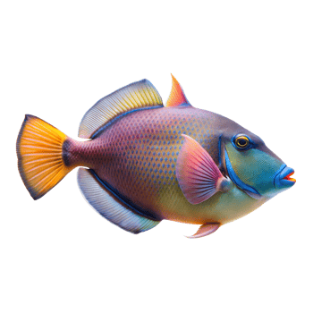 Pinktail Triggerfish isolated on a transparent background png