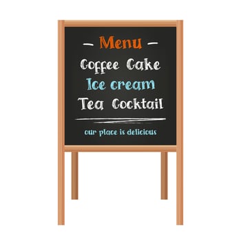 Blackboard Menu with Handwritten text vector