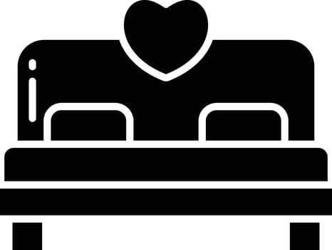 Bed solid glyph illustration vector