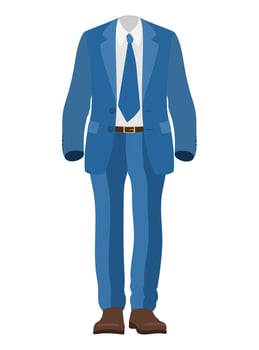 men business suit flat style illustration isolated on white background vector