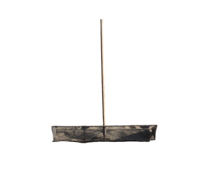 Wooden broomstick with worn bristles isolated on transparent background png