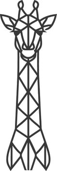 Geometric Giraffes Profile is Rendered in Black Lines vector