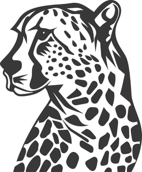 cheetah profile spotted and fierce vector