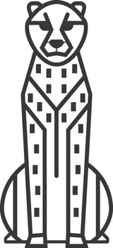 cheetah sits proudly its spots forming a geometric pattern vector