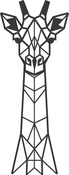 geometric giraffe stares intently at the viewer vector