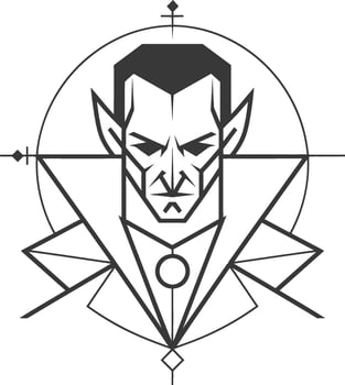 geometric portrait of a vampire vector