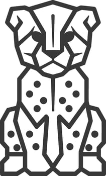 A black and white drawing of a cheetah vector