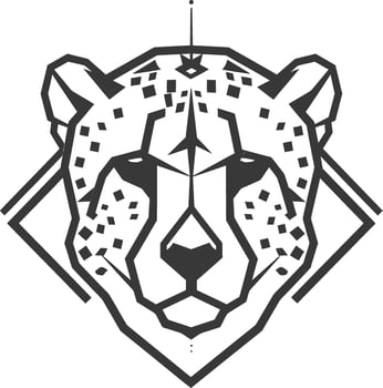 The cheetah logo is shown in black and white vector