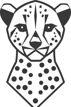 A black and white cheetah head icon vector
