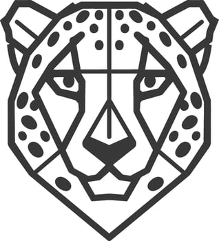 A black and white drawing of a leopard vector