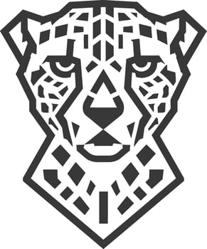 A black and white cheetah head vector