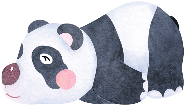 Lazy bear cartoon.Panda sleeping.Cute animal.Hand draw with watercolor.Suitable for kids. png