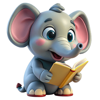 Cute Elephant Read A Book 3d Illustration png