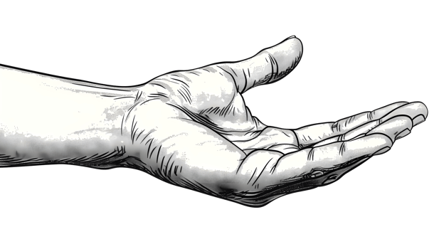 Al generated engraving hand gesture png