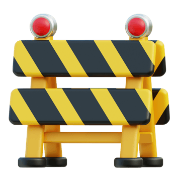 Construction barrier 3D icon png