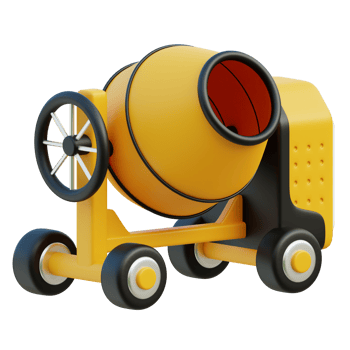 Cement mixer 3D icon png