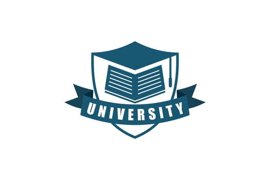 education design with college badge vector