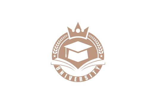 education design with college badge vector