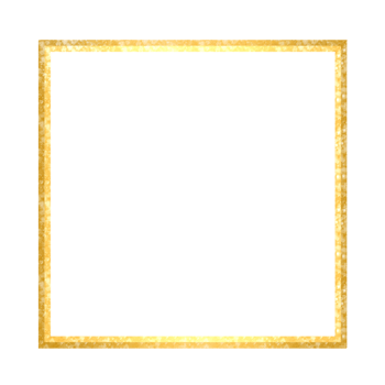 Glittery Gold Square Frame on a Transparent Background png