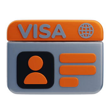 Visa 3D Icon. Vacation and Travel Concept png