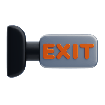 Exit Sign 3D Icon. Exit arrow sign 3d icon png