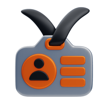 Id Card 3D Icon. ID card of worker or employee 3D icon png