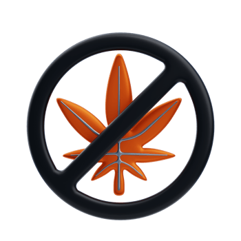 Banned Marijuana 3D Icon. No Cannabis 3D Icon png