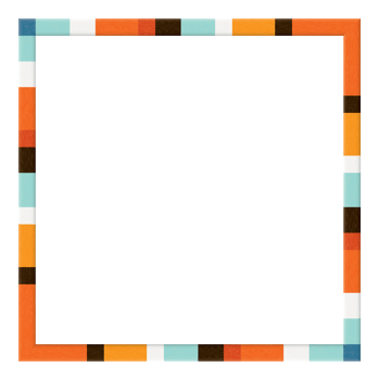 Abstract 3D colorful strips retro style rough texture square frame isolated graphic illustration. png