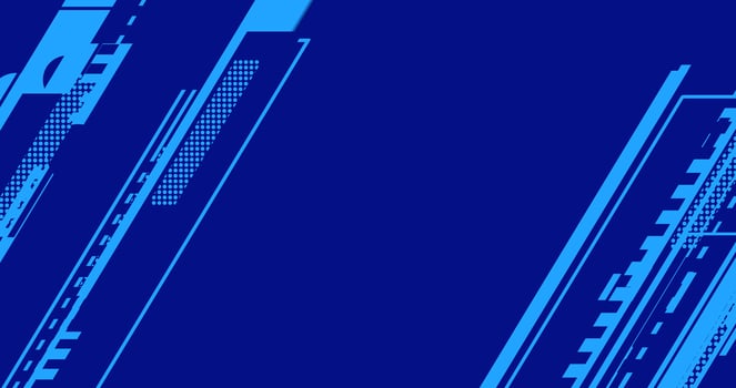 abstract blue tech banner background with lines vector