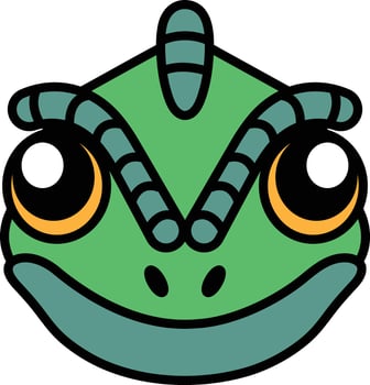 chameleon in line icon style vector