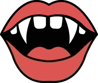vampire mouth in line icon style vector