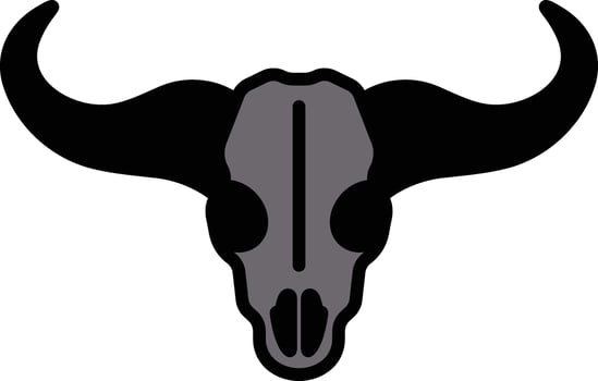 Halloween buffalo horn in line icon style vector