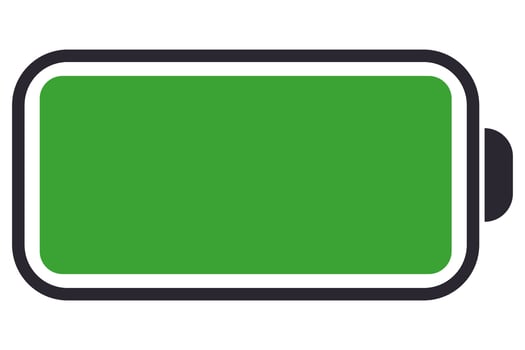 Full battery icon isolated on white background. vector