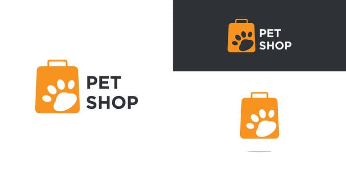 Pet shop logo design unique. Premium vector