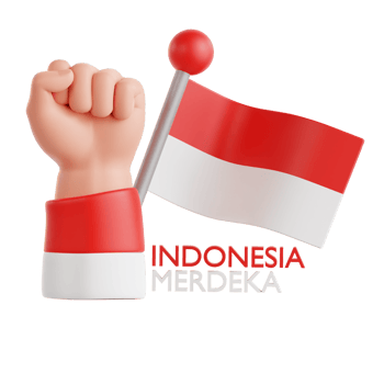 Independence Day Indonesia 3D Icon png