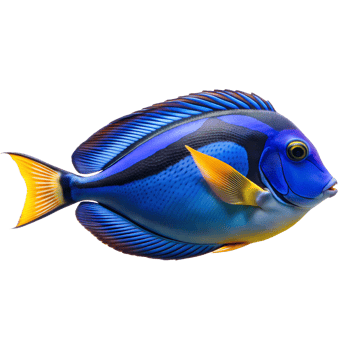 Regal Tang isolated on a transparent background png