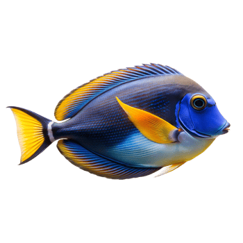Regal Tang isolated on a transparent background png