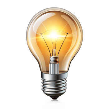 Light bulb icon symbolizing idea, innovation, and creativity png