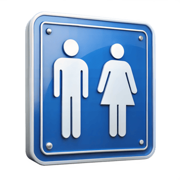 Restroom sign icon indicating facilities for men and women png