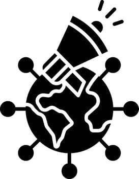 Global marketing solid glyph illustration vector