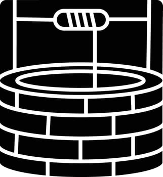 Water well solid glyph illustration vector