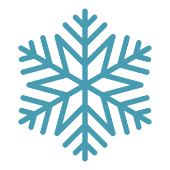 Blue silhouette of snowflake ornament png